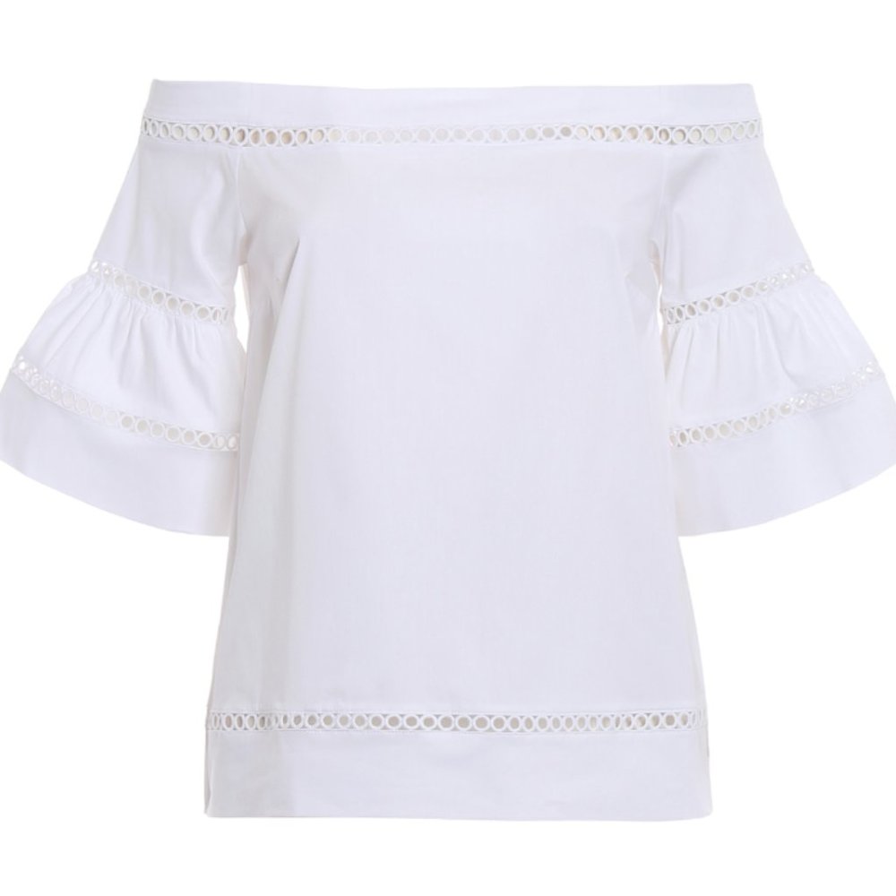 Michael Kors // Embroidered Off-Shoulder Top